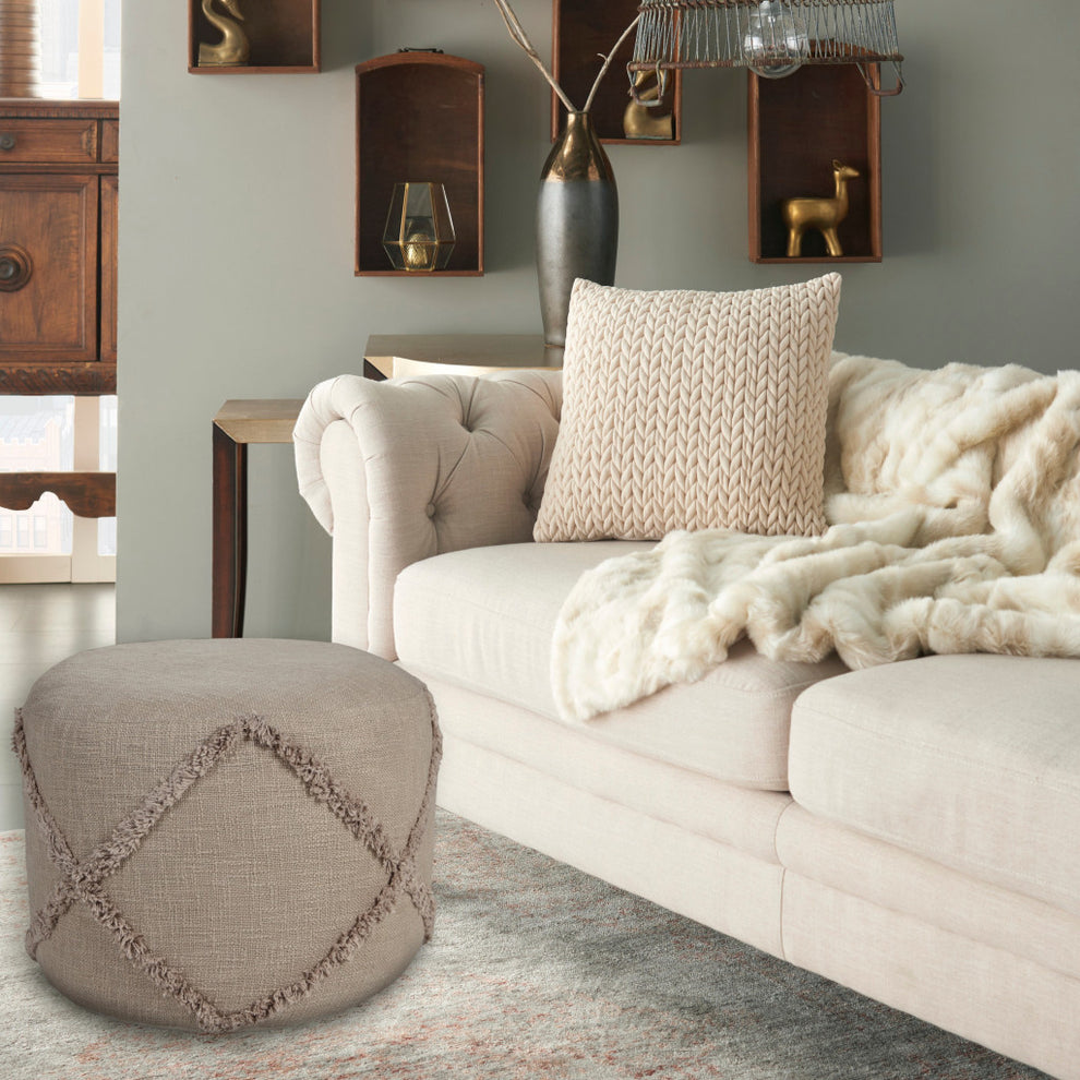 Brown 100% Cotton Ottoman By Homeroots | Ottomans | Modishstore - 7