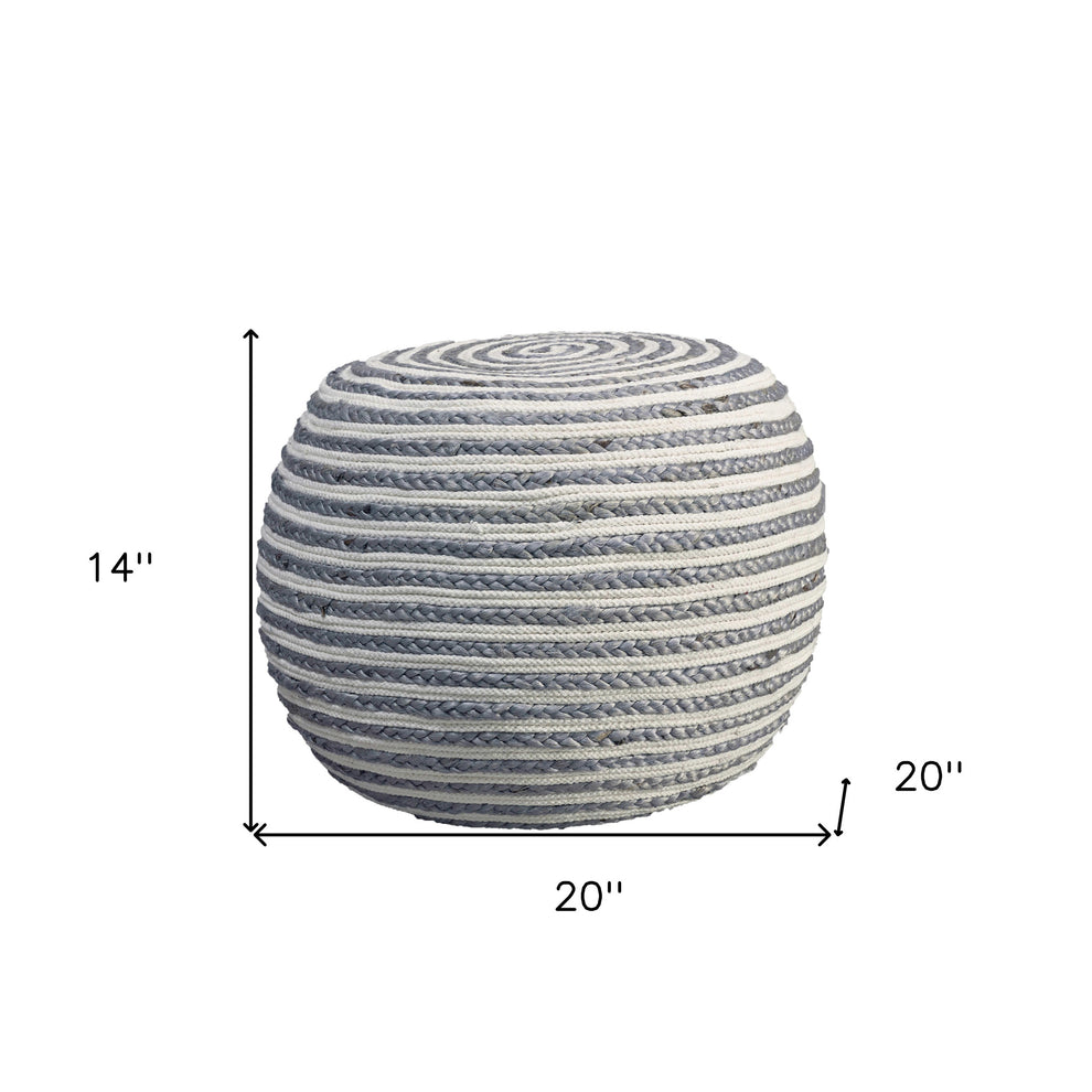 Gray Jute Ottoman By Homeroots | Ottomans | Modishstore - 5