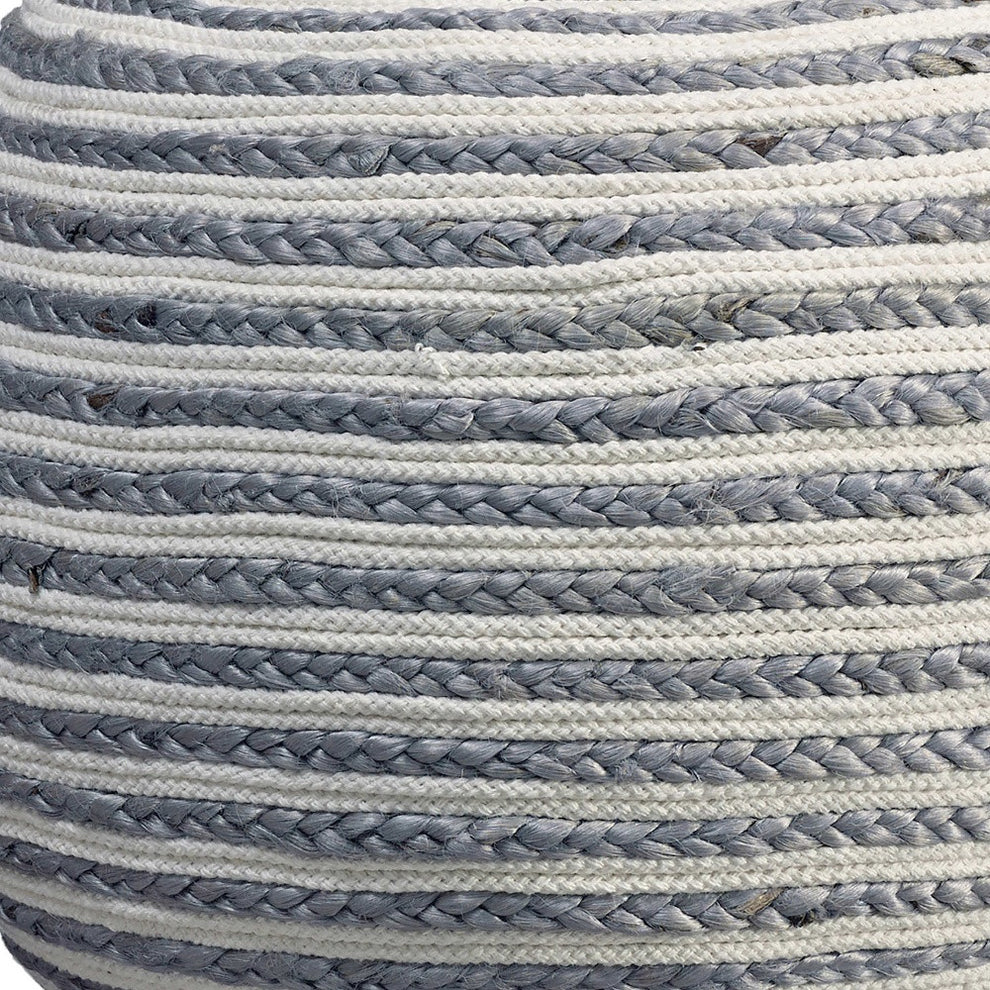 Gray Jute Ottoman By Homeroots | Ottomans | Modishstore - 3