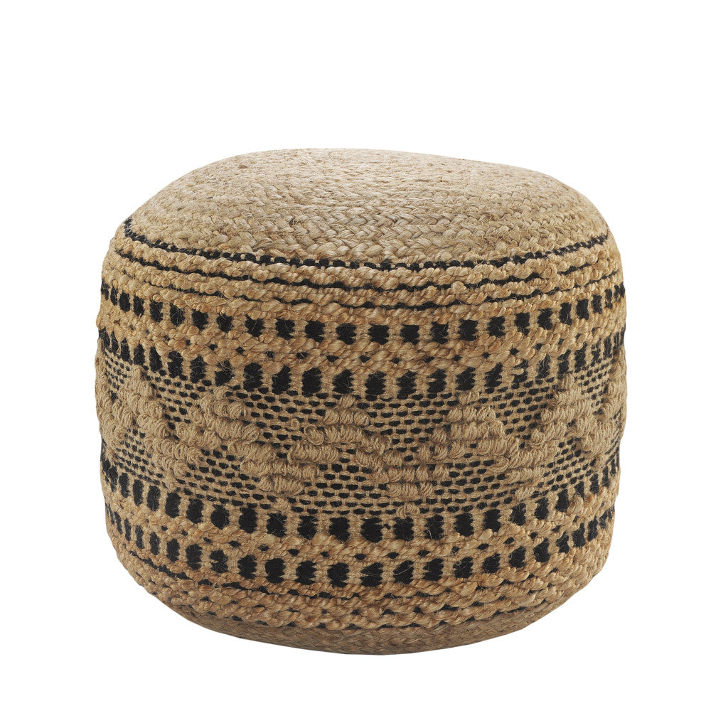 Tan Pouff By Homeroots | Ottomans | Modishstore - 1
