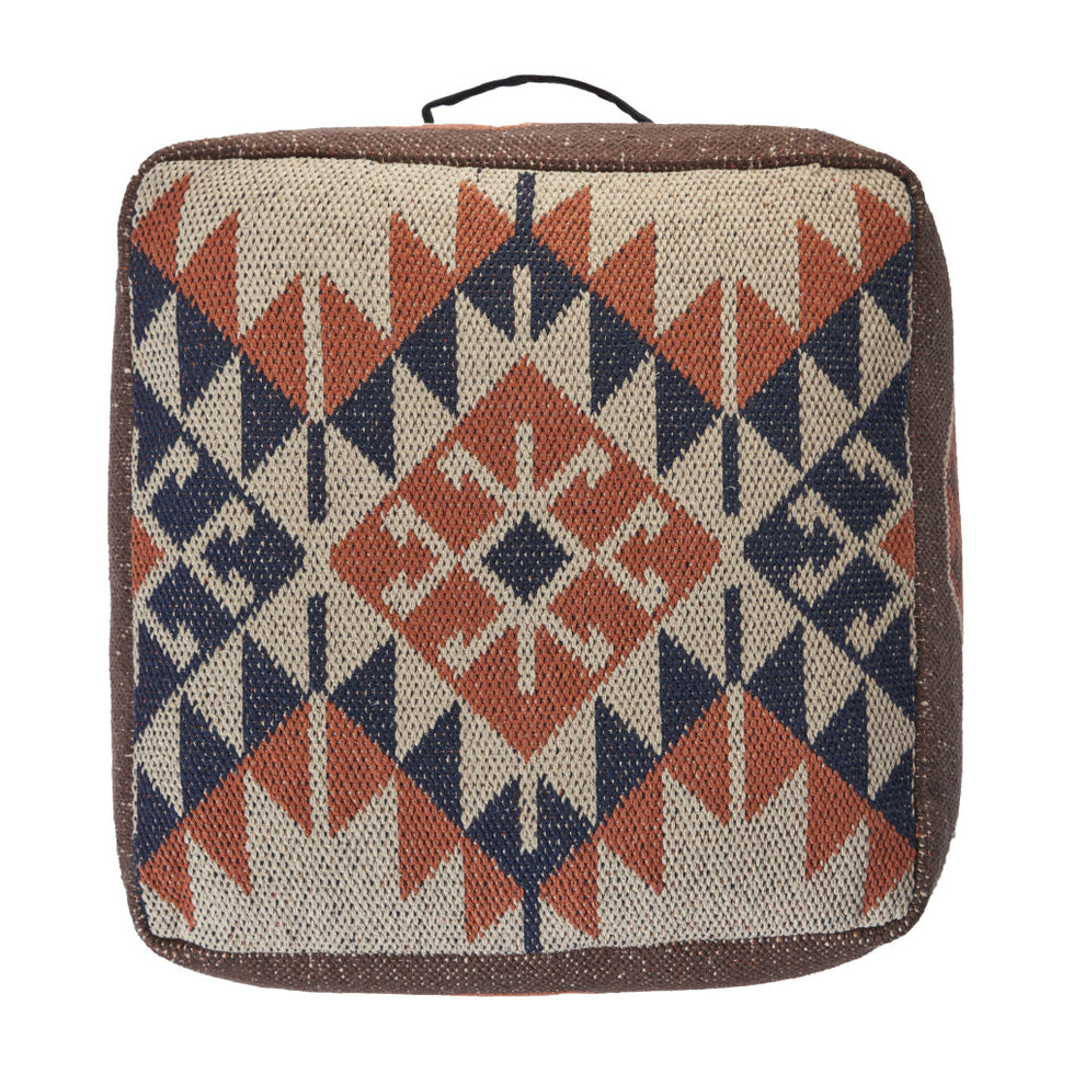 Brown Cotton Blend Ottoman By Homeroots | Ottomans | Modishstore - 3