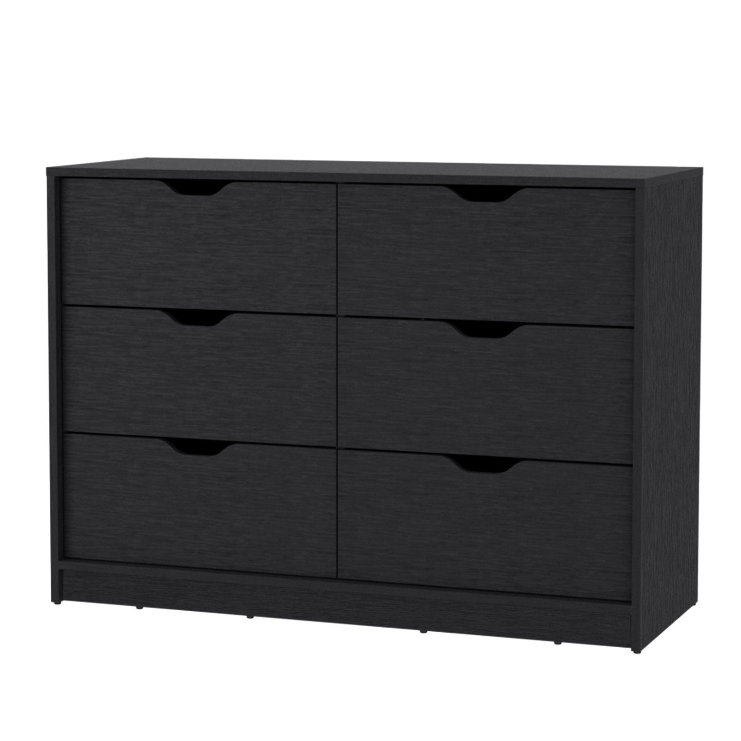 Black Manufactured Wood Six Drawer Modern Dresser By Homeroots | Dressers | Modishstore - 2