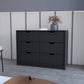 Black Manufactured Wood Six Drawer Modern Dresser By Homeroots | Dressers | Modishstore - 5