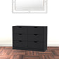 Black Manufactured Wood Six Drawer Modern Dresser By Homeroots | Dressers | Modishstore - 3