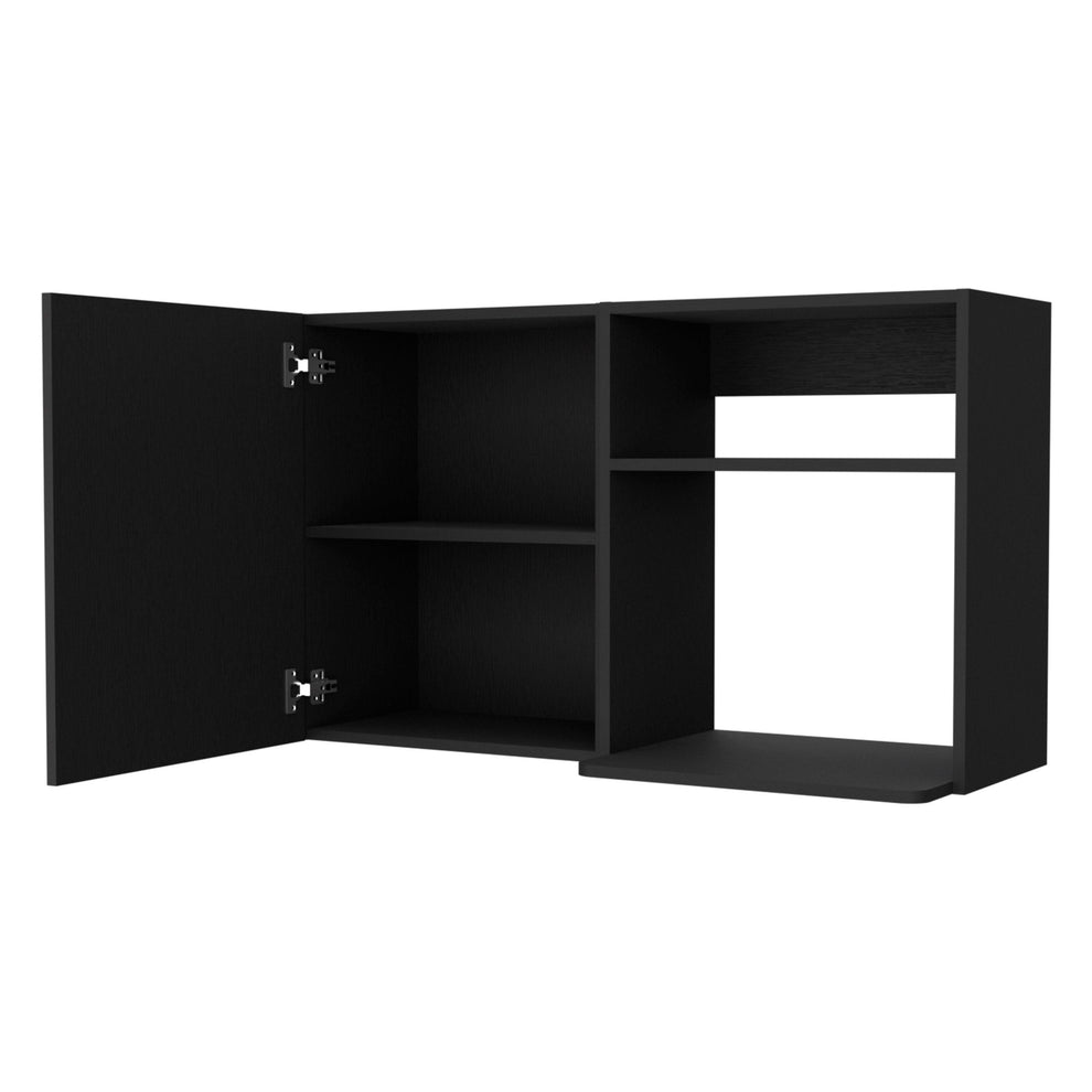 Black Accent Cabinet With Two Shelves By Homeroots | Cabinets | Modishstore - 3
