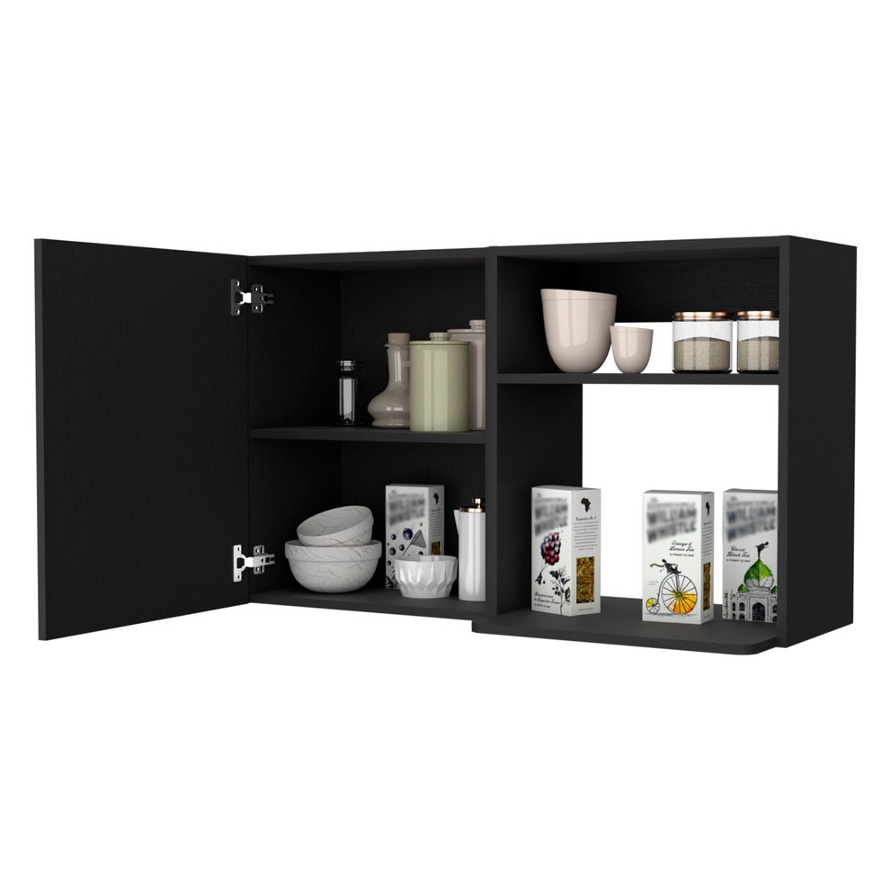 Black Accent Cabinet With Two Shelves By Homeroots | Cabinets | Modishstore - 6