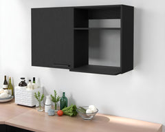 Black Accent Cabinet With Two Shelves By Homeroots