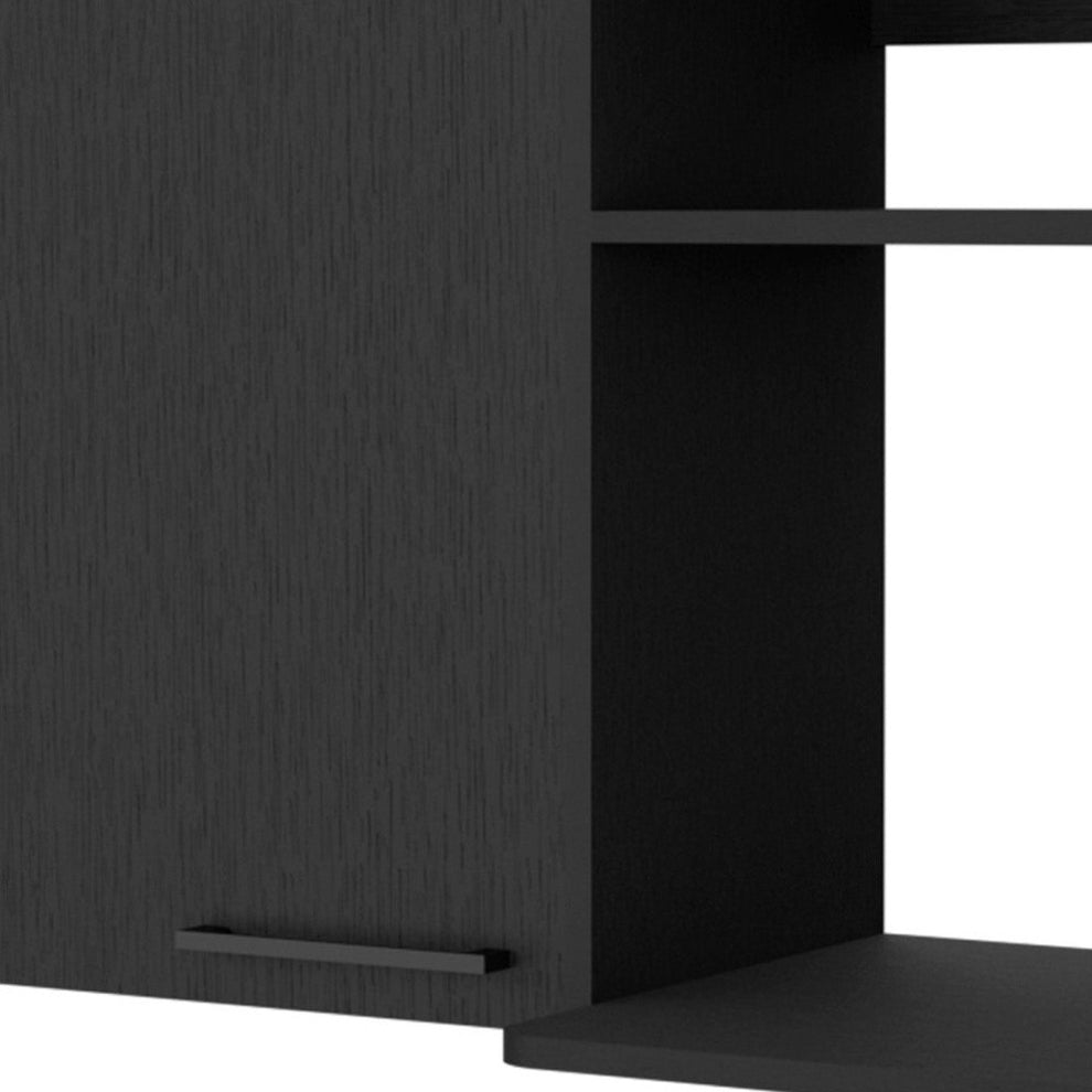 Black Accent Cabinet With Two Shelves By Homeroots | Cabinets | Modishstore - 4
