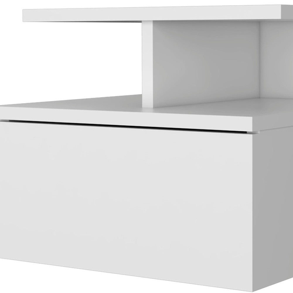 Wood One Drawer Floating Nightstand By Homeroots | Nightstands | Modishstore - 4