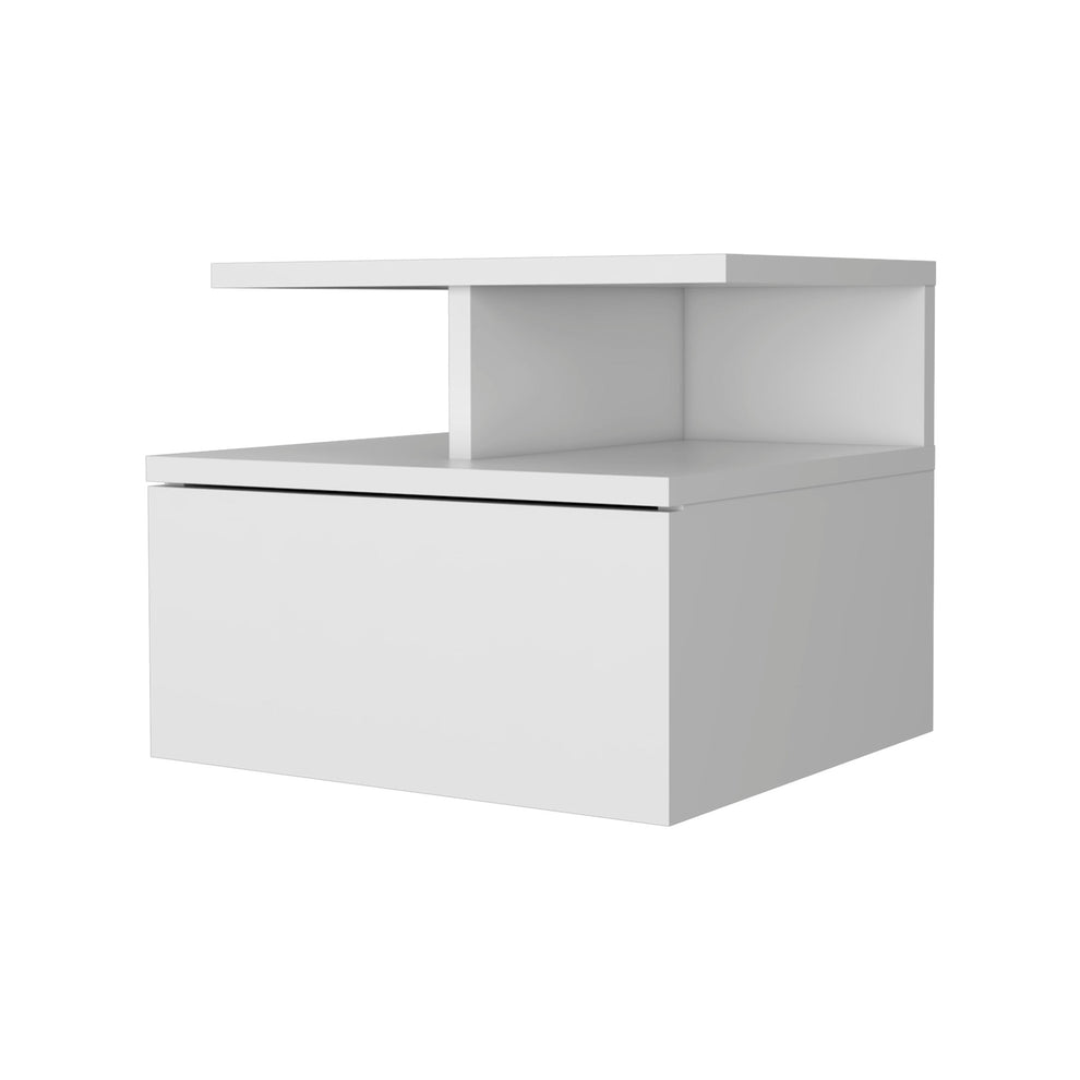 Wood One Drawer Floating Nightstand By Homeroots | Nightstands | Modishstore - 7