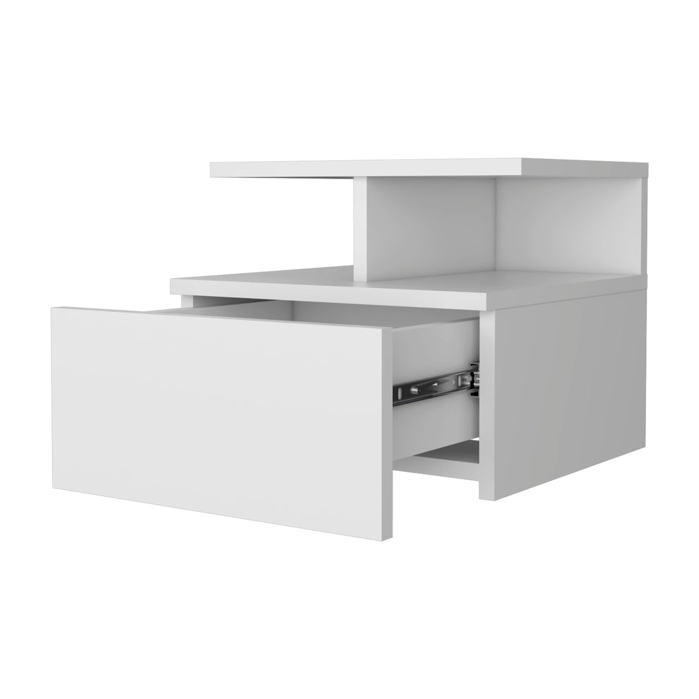 Wood One Drawer Floating Nightstand By Homeroots | Nightstands | Modishstore - 2