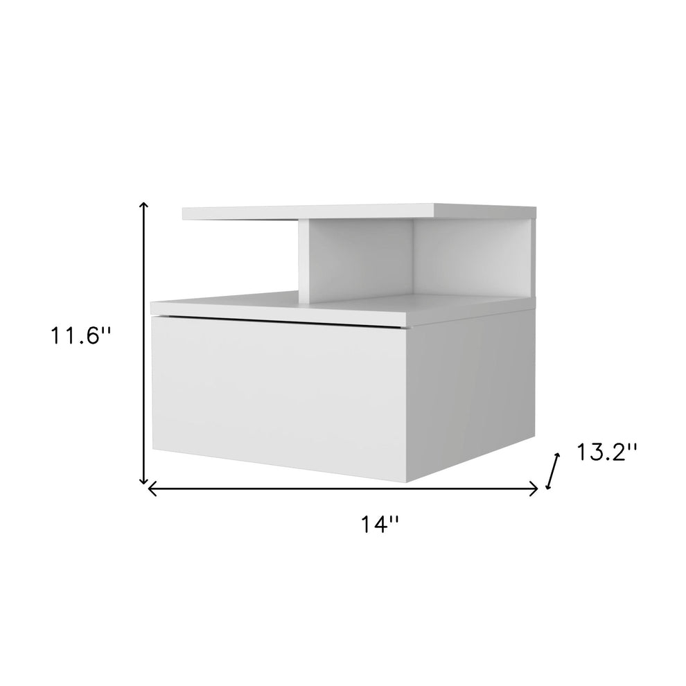 Wood One Drawer Floating Nightstand By Homeroots | Nightstands | Modishstore - 6