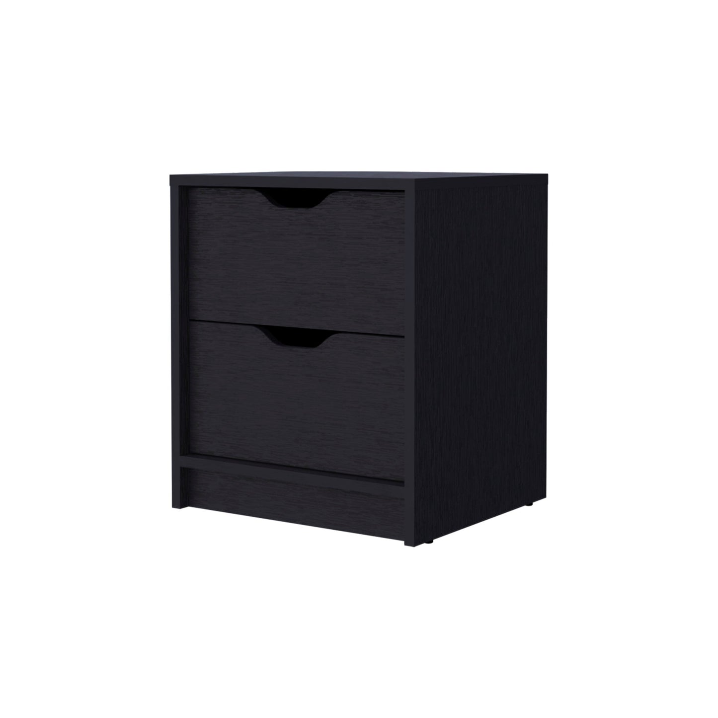Black Two Drawer Nightstand With Integrated Tech By Homeroots | Nightstands | Modishstore - 6