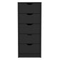 Black Charcoal Manufactured Wood Five Drawer Tall and Narrow Dresser By Homeroots | Dressers | Modishstore - 6