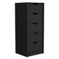 Black Charcoal Manufactured Wood Five Drawer Tall and Narrow Dresser By Homeroots | Dressers | Modishstore - 3