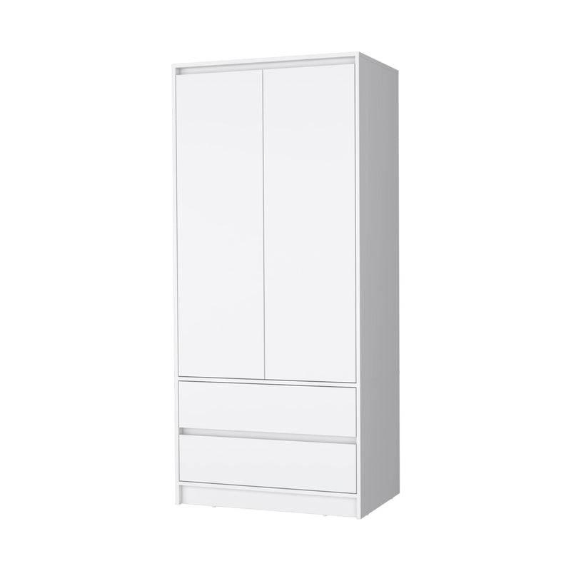 White Accent Cabinet Soft Close With Multiple Shelves And Two Drawers By Homeroots | Dressers | Modishstore - 1