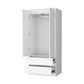 White Accent Cabinet Soft Close With Multiple Shelves And Two Drawers By Homeroots | Dressers | Modishstore - 6