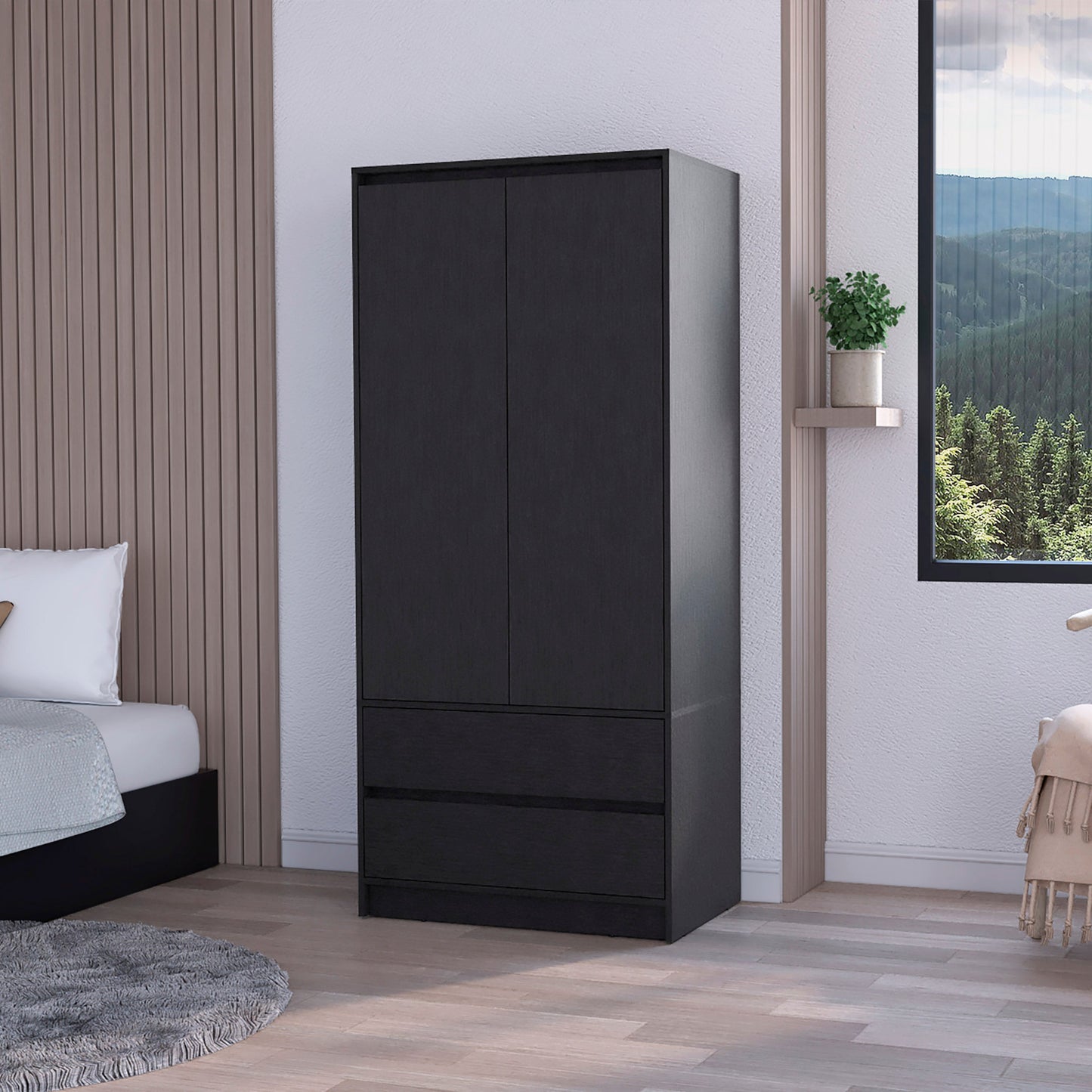 Black Accent Cabinet Soft Close With Multiple Shelves And Three Drawers By Homeroots | Dressers | Modishstore - 4