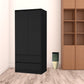 Black Accent Cabinet Soft Close With Multiple Shelves And Three Drawers By Homeroots | Dressers | Modishstore - 3