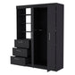 Black Accent Cabinet Soft Close With Three Shelves And One Drawer By Homeroots | Dressers | Modishstore - 6
