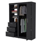 Black Accent Cabinet Soft Close With Three Shelves And One Drawer By Homeroots | Dressers | Modishstore - 2