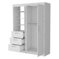 White Accent Cabinet Soft Close With Three Shelves And Three Drawers By Homeroots | Dressers | Modishstore - 6