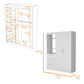 White Accent Cabinet Soft Close With Three Shelves And Three Drawers By Homeroots | Dressers | Modishstore - 7