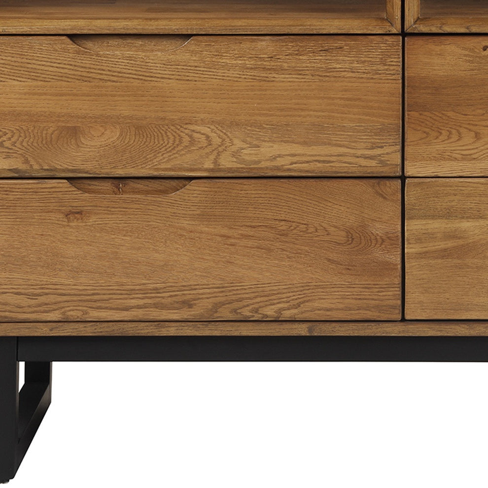Brown Solid Wood Four Drawer Double Dresser By Homeroots | Dressers | Modishstore - 3