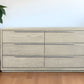 Gray Solid Wood Six Drawer Double Dresser By Homeroots | Dressers | Modishstore - 4