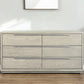 Gray Solid Wood Six Drawer Double Dresser By Homeroots | Dressers | Modishstore - 1
