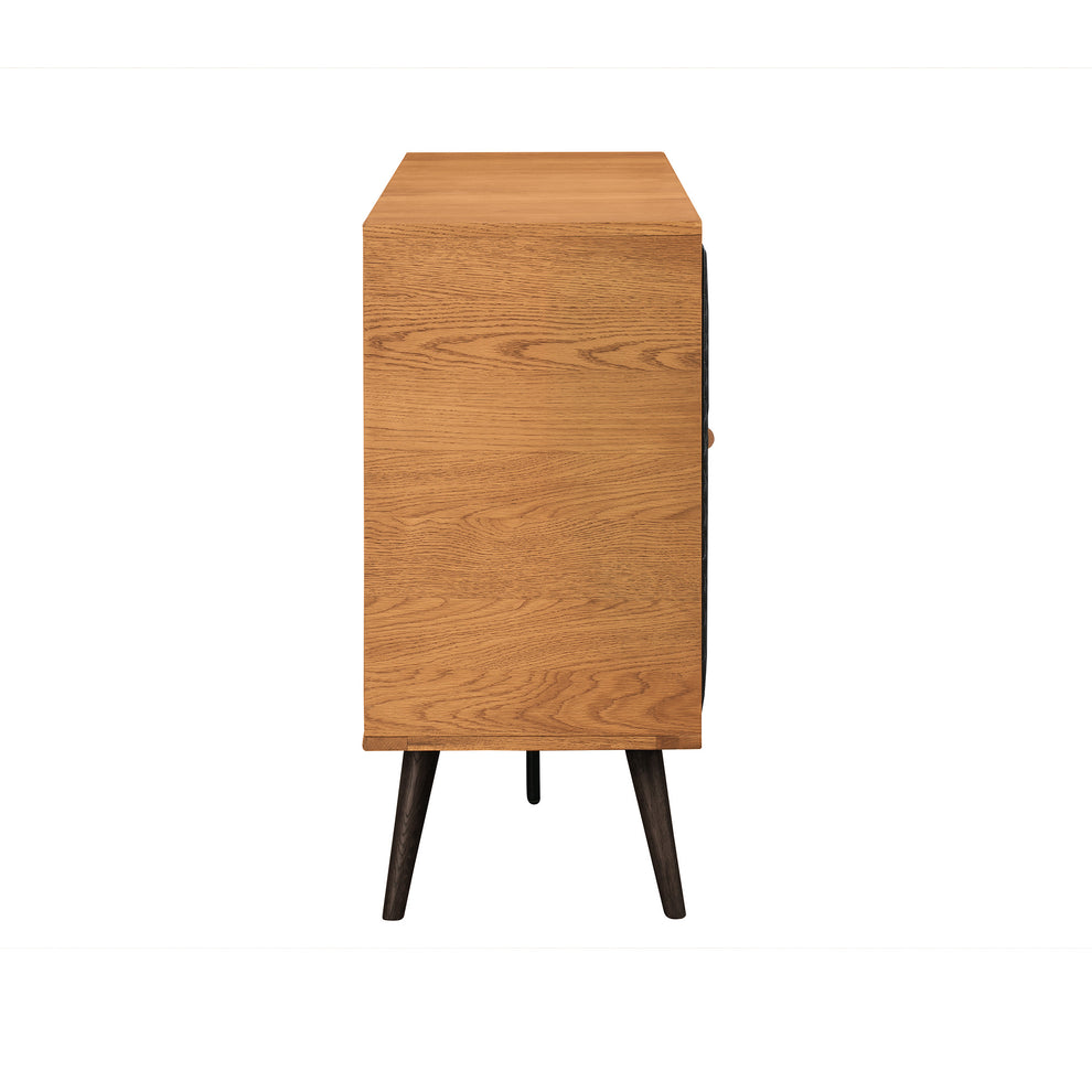 Brown and Black Solid Wood Three Drawer Double Dresser By Homeroots | Dressers | Modishstore - 2