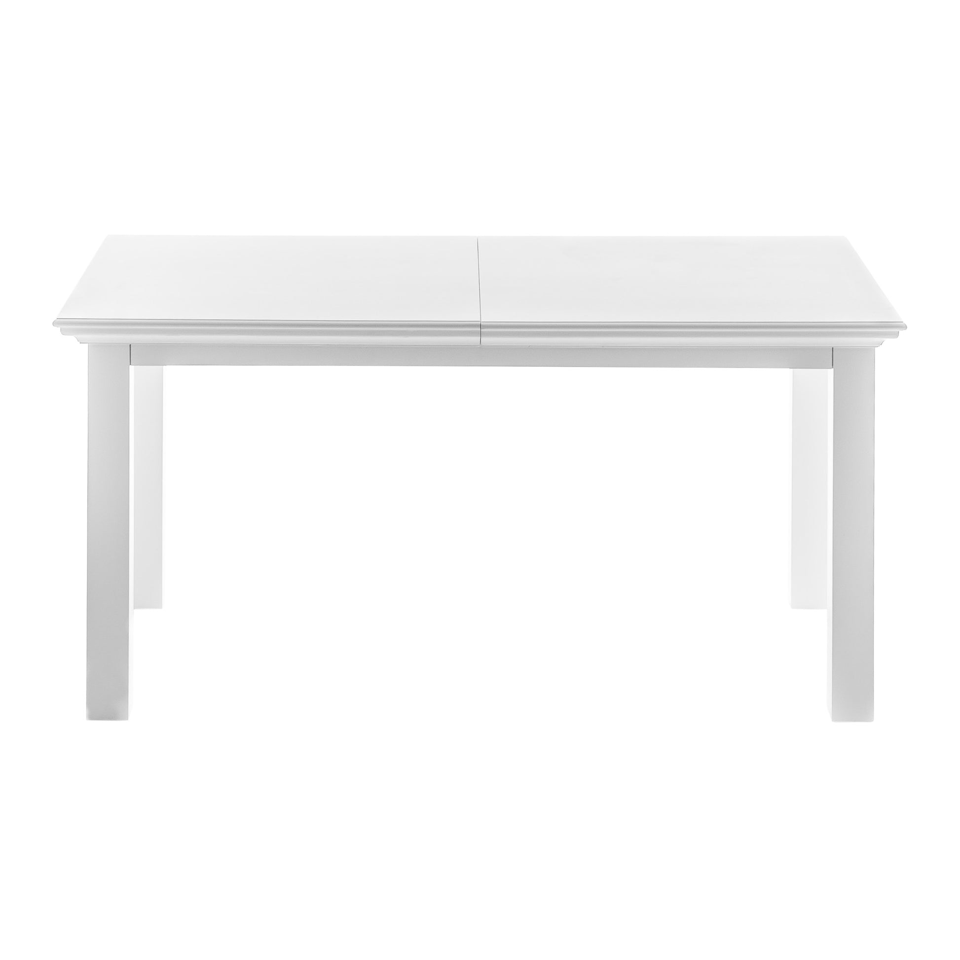 White Solid Wood Butterfly Leaf Extending Dining Table By Homeroots | Dining Tables | Modishstore - 5