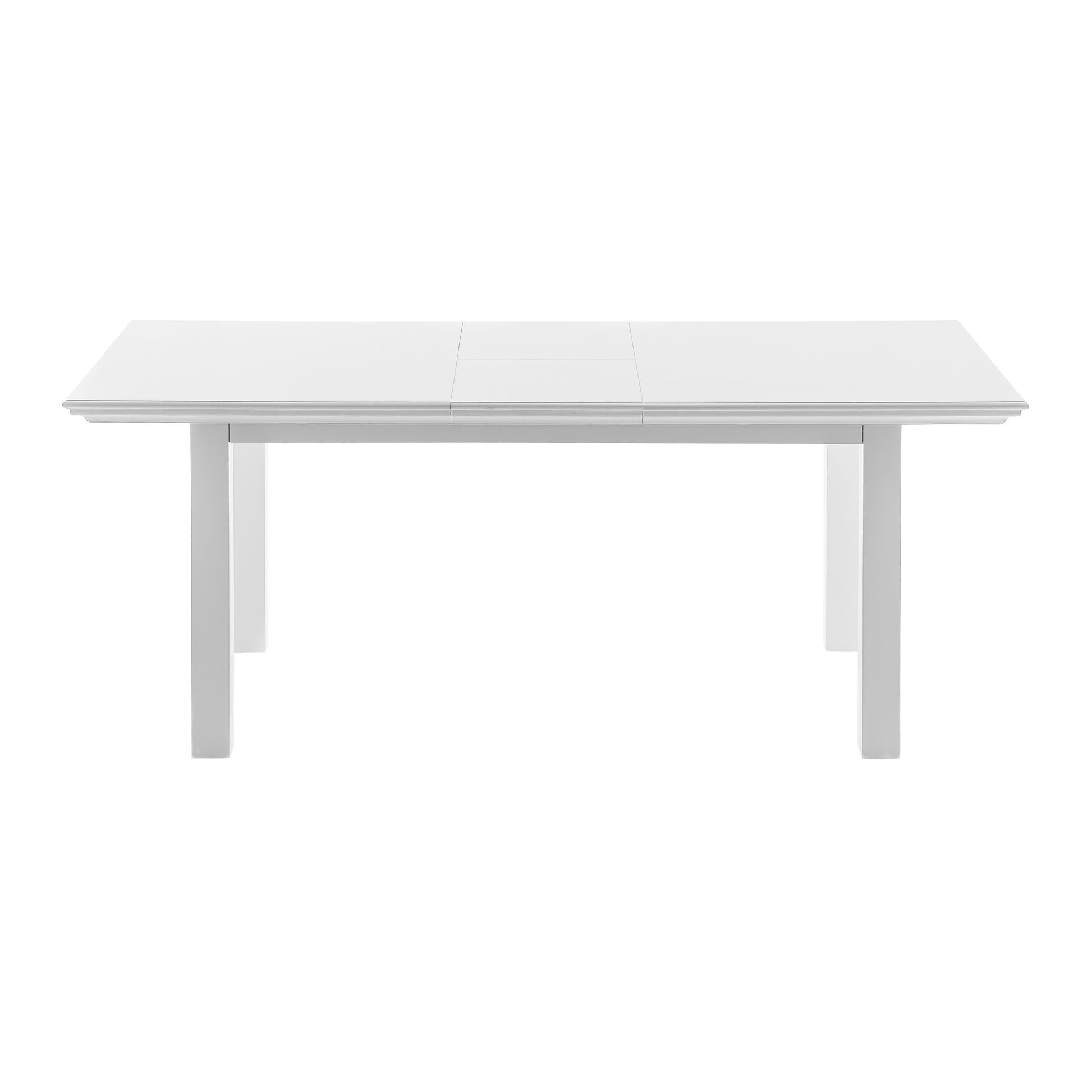 White Solid Wood Butterfly Leaf Extending Dining Table By Homeroots | Dining Tables | Modishstore - 6