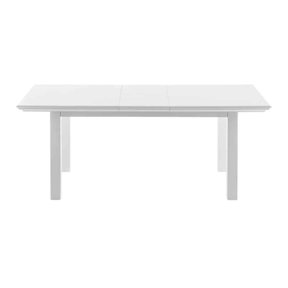 White Solid Wood Butterfly Leaf Extending Dining Table By Homeroots | Dining Tables | Modishstore - 6