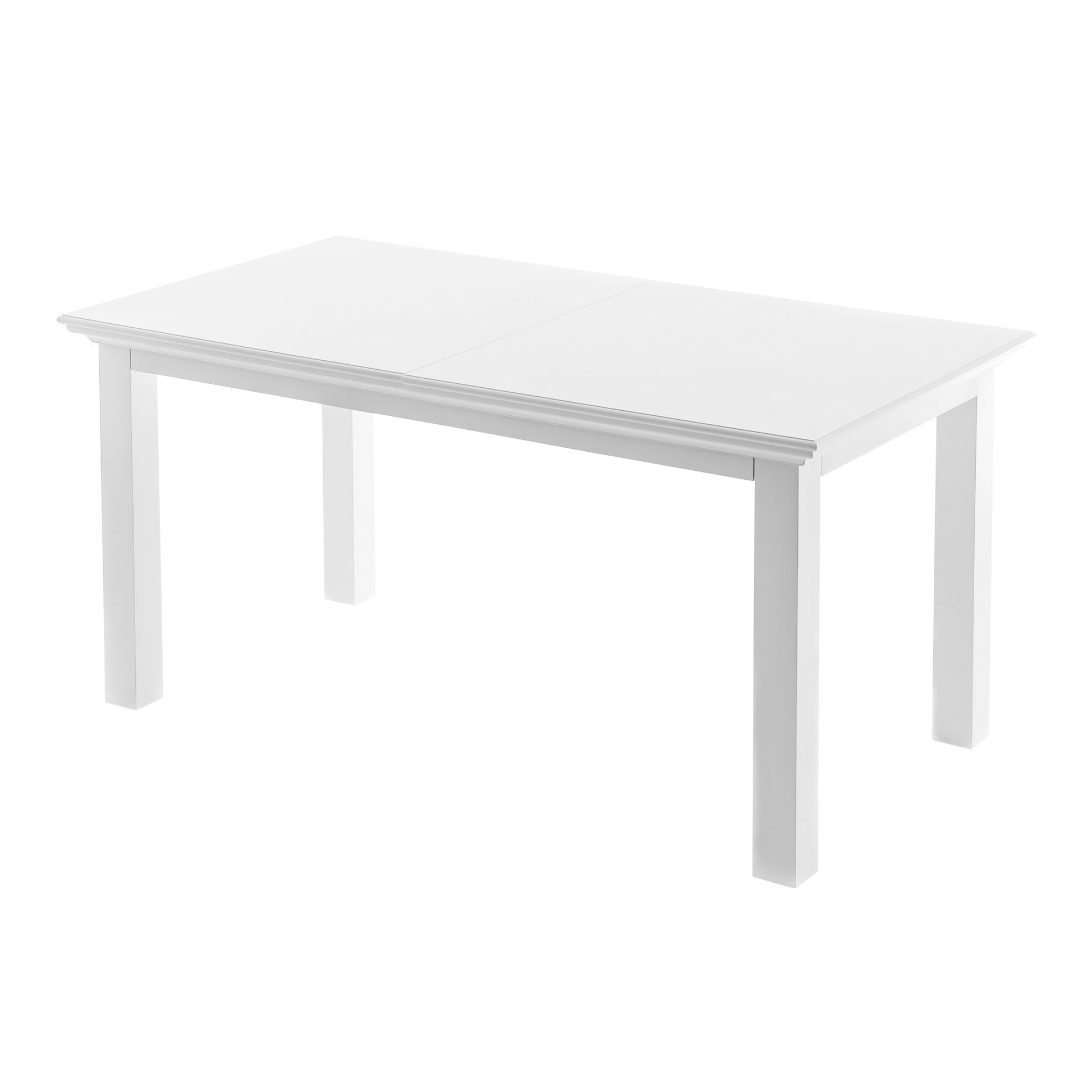 White Solid Wood Butterfly Leaf Extending Dining Table By Homeroots | Dining Tables | Modishstore - 2