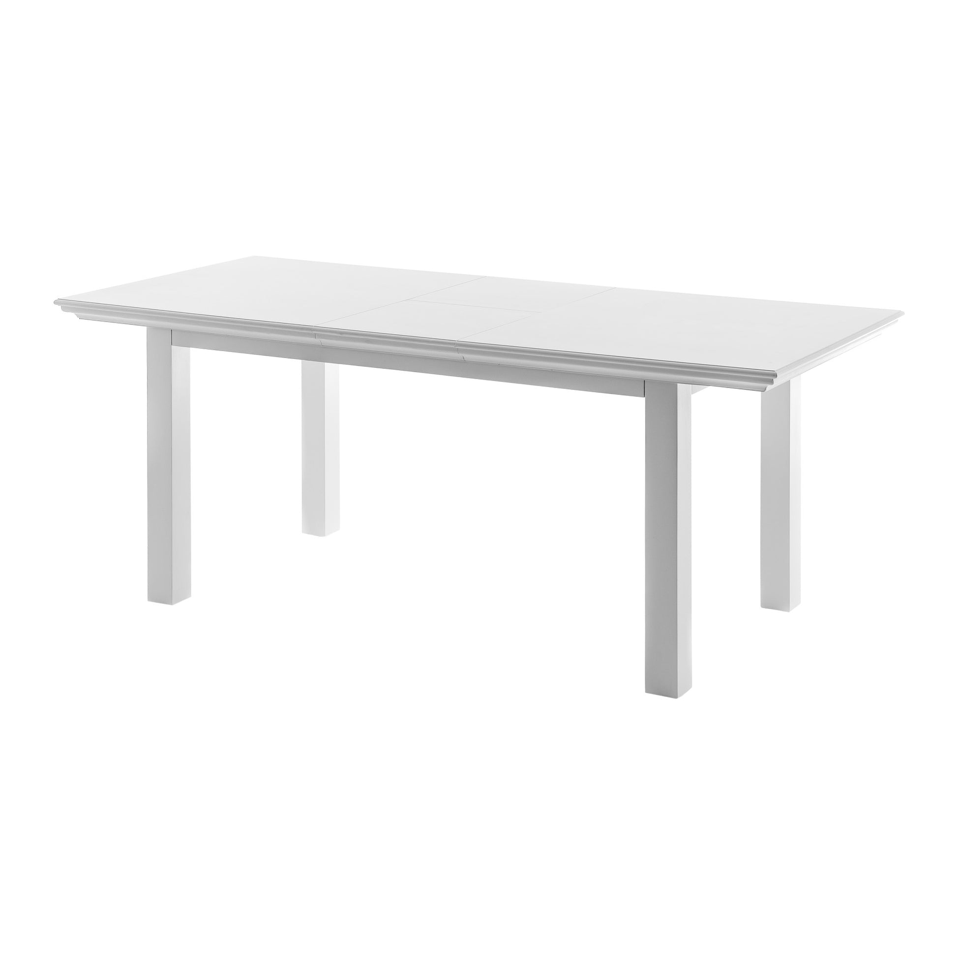 White Solid Wood Butterfly Leaf Extending Dining Table By Homeroots | Dining Tables | Modishstore - 3