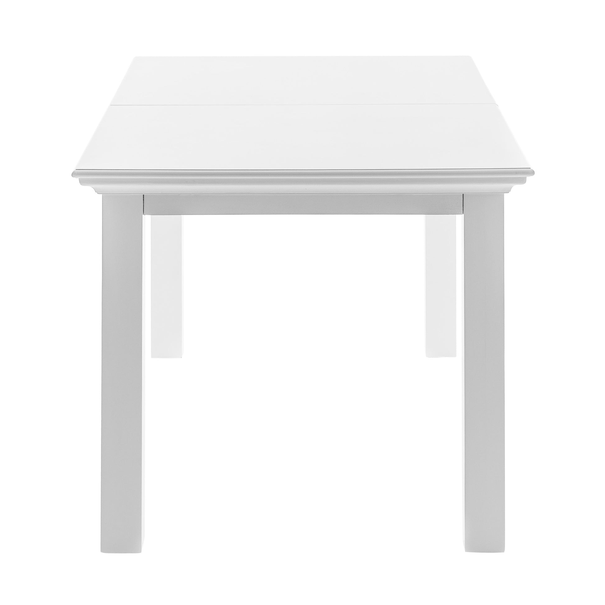 White Solid Wood Butterfly Leaf Extending Dining Table By Homeroots | Dining Tables | Modishstore - 4