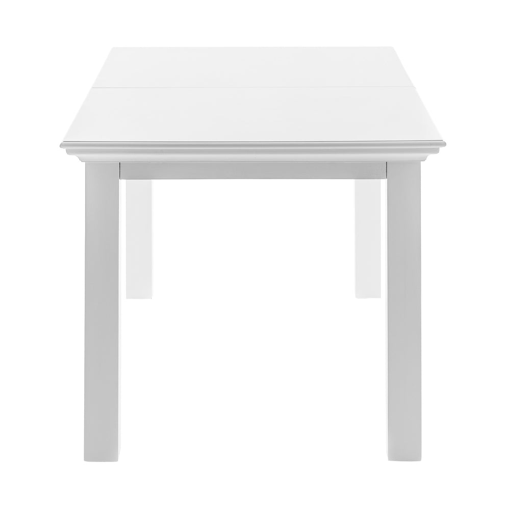 White Solid Wood Butterfly Leaf Extending Dining Table By Homeroots | Dining Tables | Modishstore - 4