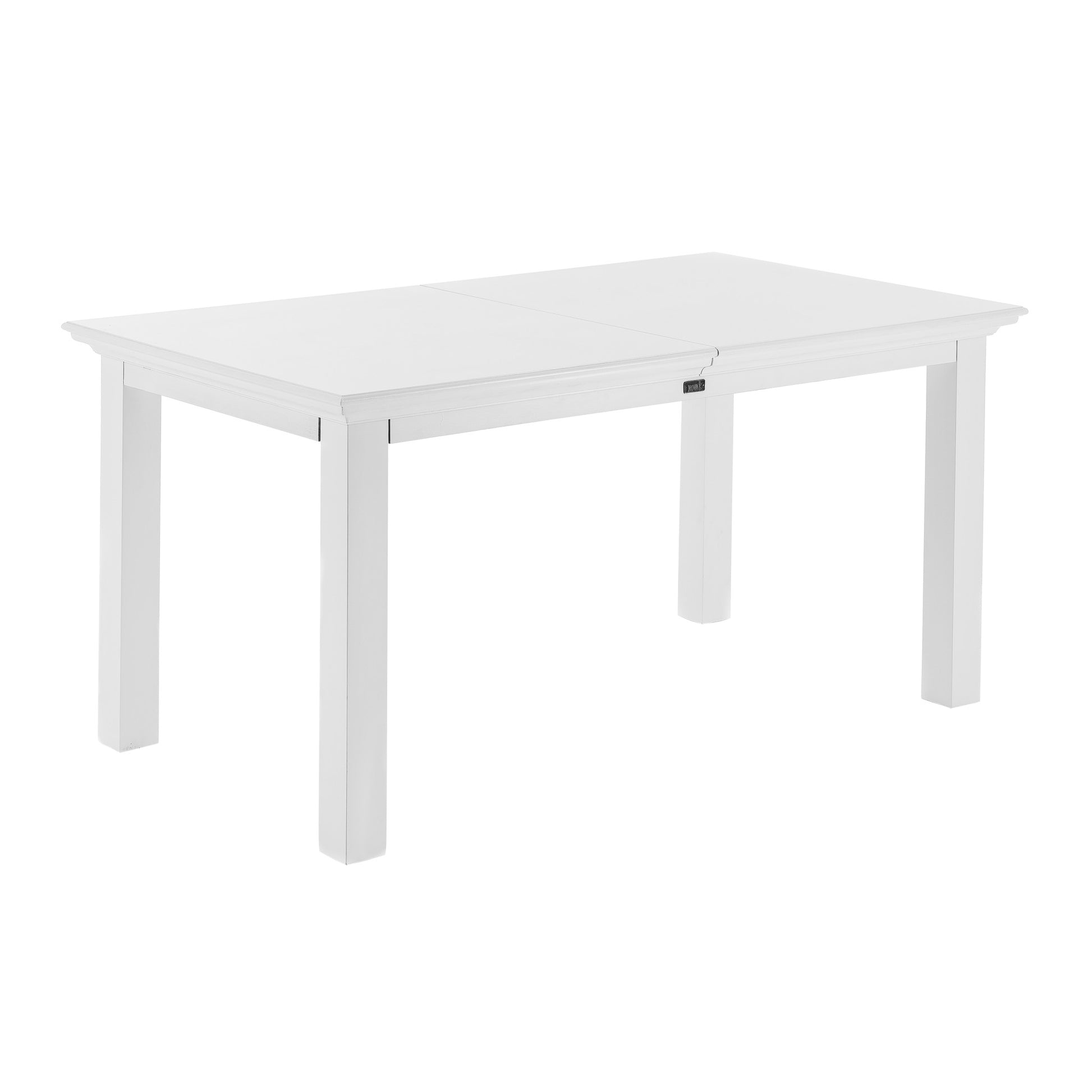 White Solid Wood Butterfly Leaf Extending Dining Table By Homeroots | Dining Tables | Modishstore - 8