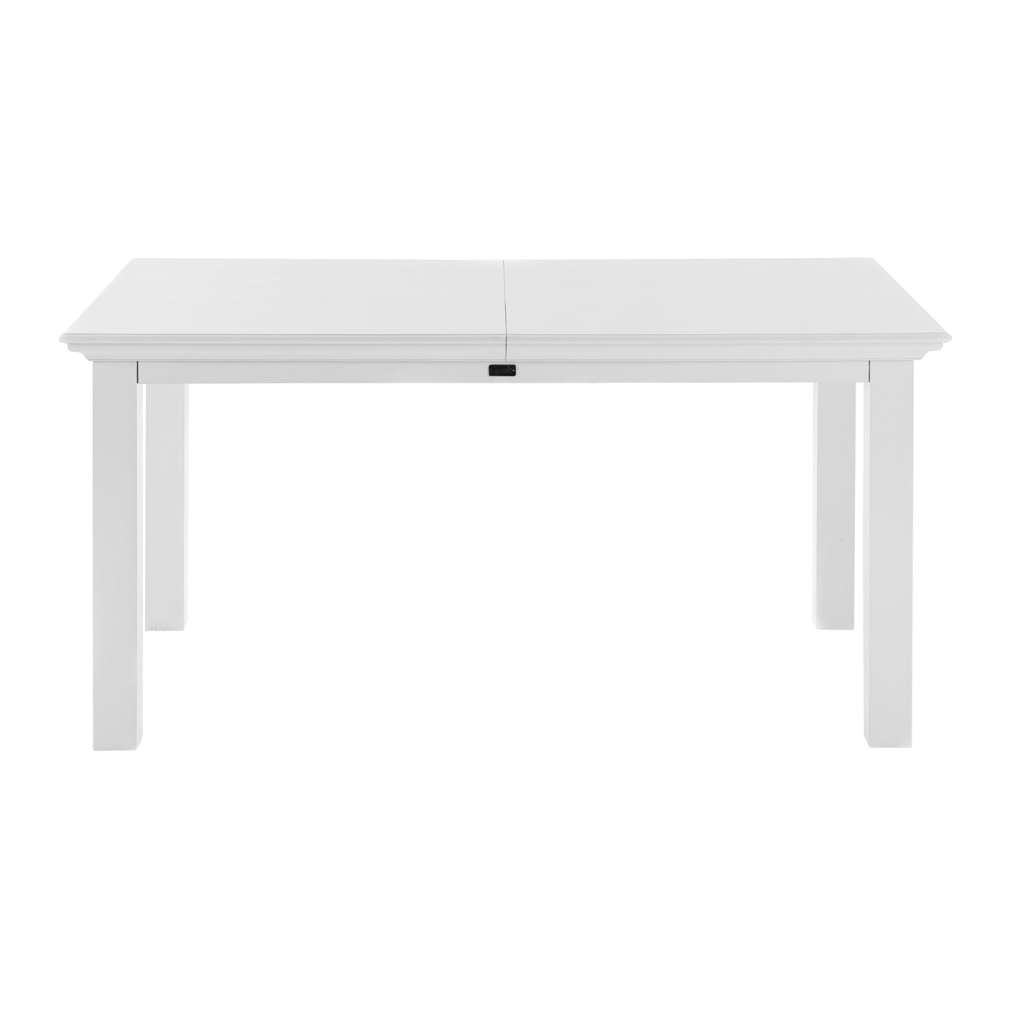 White Solid Wood Butterfly Leaf Extending Dining Table By Homeroots | Dining Tables | Modishstore - 7