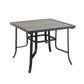 Brown and Black Square Metal Outdoor Dining Table By Homeroots | Outdoor Tables | Modishstore - 5