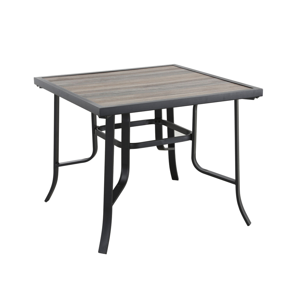 Brown and Black Square Metal Outdoor Dining Table By Homeroots | Outdoor Tables | Modishstore - 5