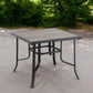 Brown and Black Square Metal Outdoor Dining Table By Homeroots | Outdoor Tables | Modishstore - 1