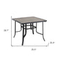 Brown and Black Square Metal Outdoor Dining Table By Homeroots | Outdoor Tables | Modishstore - 3