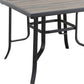 Brown and Black Square Metal Outdoor Dining Table By Homeroots | Outdoor Tables | Modishstore - 2