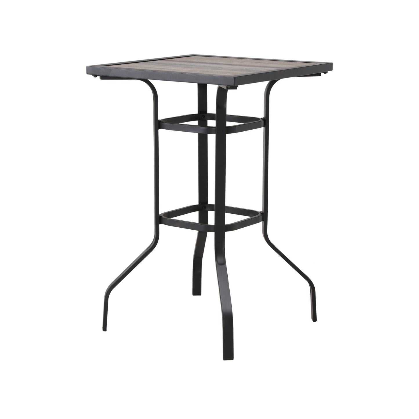 Brown and Black Square Metal Outdoor Bistro Table By Homeroots | Outdoor Tables | Modishstore - 2