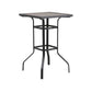 Brown and Black Square Metal Outdoor Bistro Table By Homeroots | Outdoor Tables | Modishstore - 4