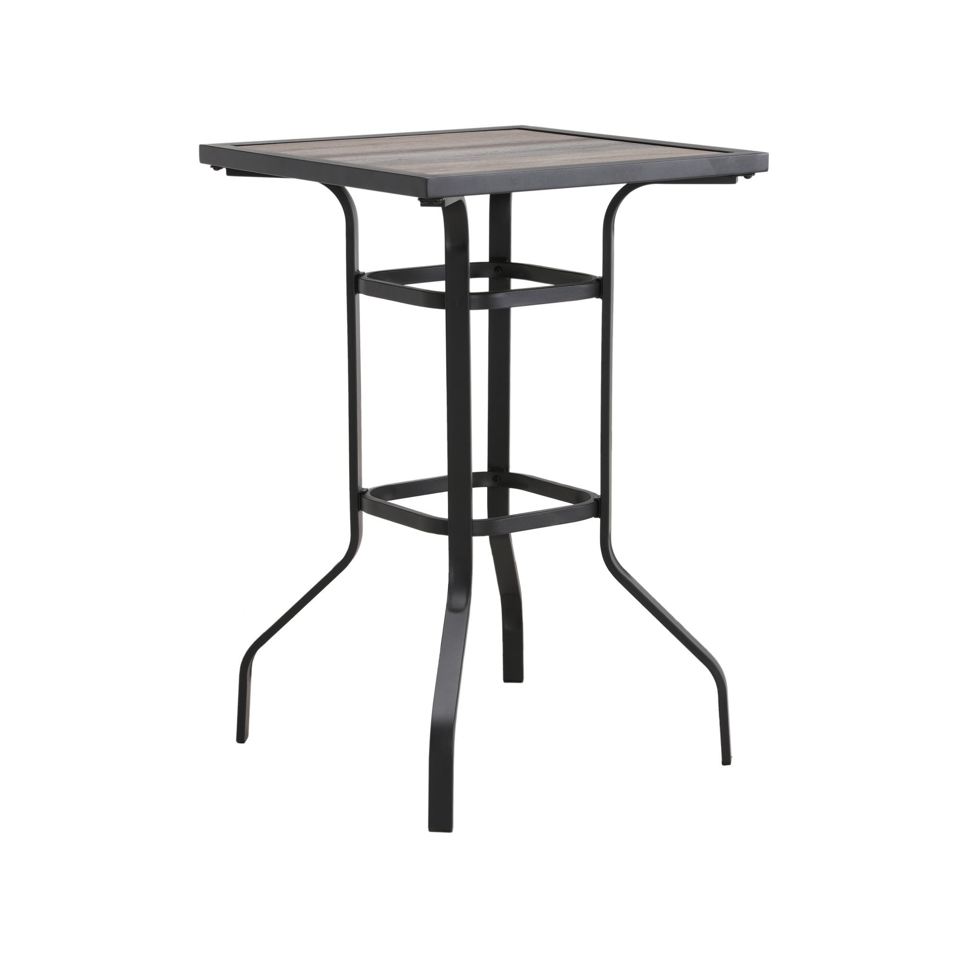 Brown and Black Square Metal Outdoor Bistro Table By Homeroots | Outdoor Tables | Modishstore - 4