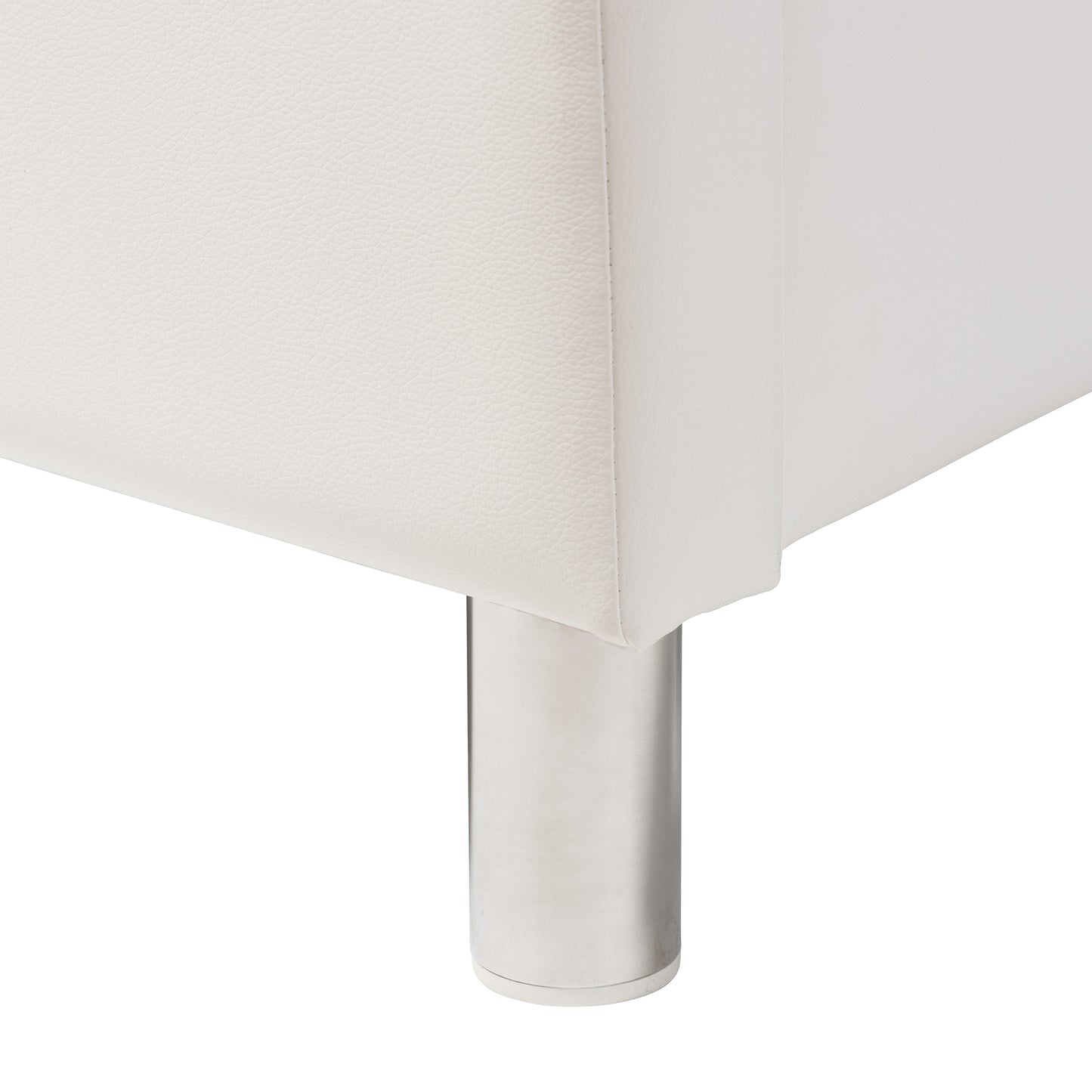 Baxton Studio Carlotta Contemporary Glam White Faux Leather Upholstered Full Size 3-Piece Bedroom Set | Beds | Modishstore - 7