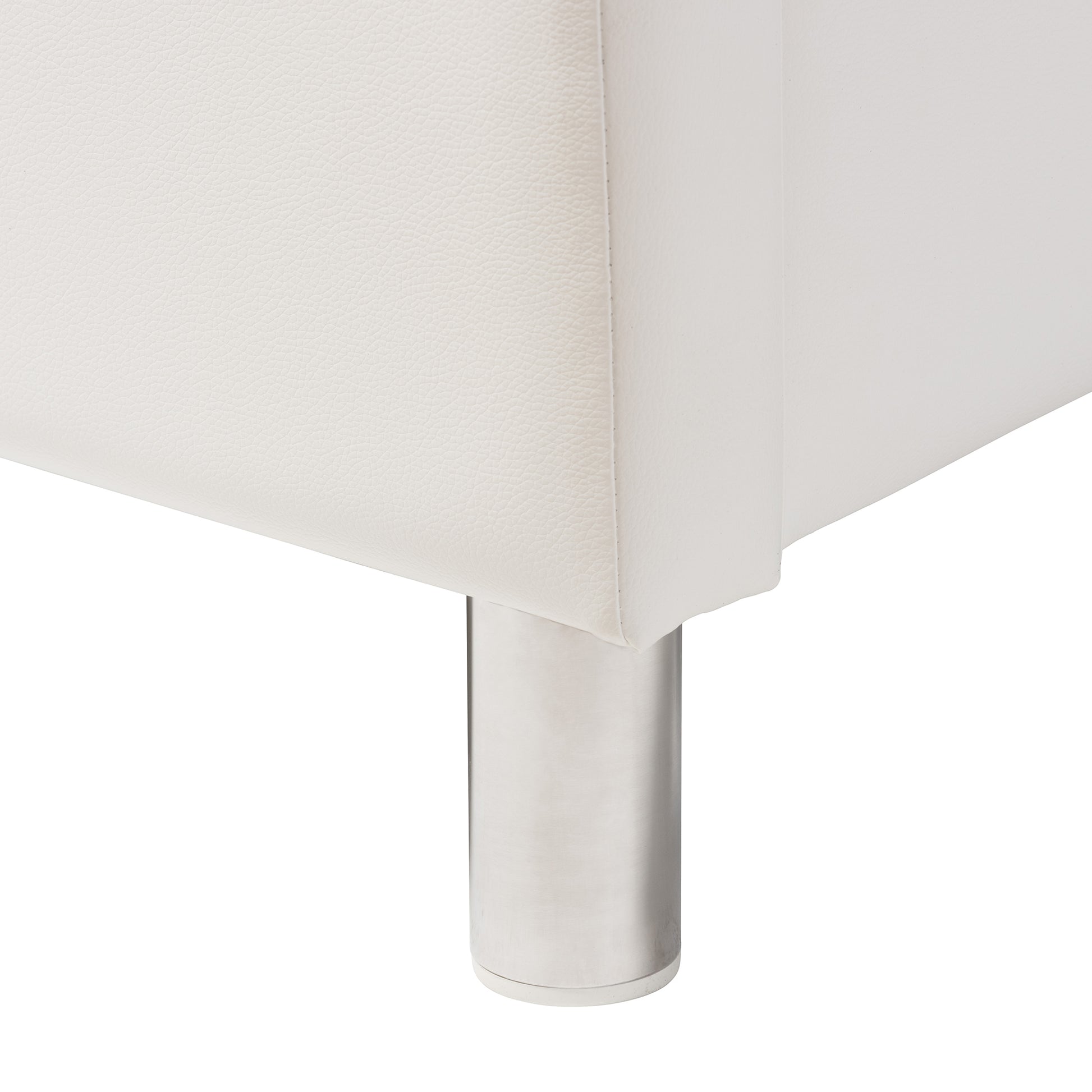 Baxton Studio Carlotta Contemporary Glam White Faux Leather Upholstered King Size 3-Piece Bedroom Set | Beds | Modishstore - 7